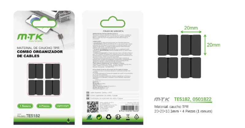 SUJETACABLES TE5182 4 PIEZAS TPR